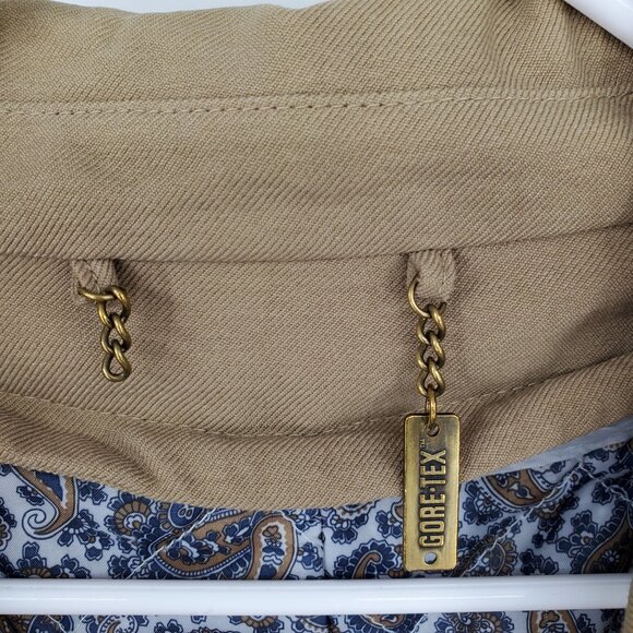 Gore Tex by Apparel Technologies Belted Long Women's Khaki Trench Jacket Coat 10 - Picture 10 of 16